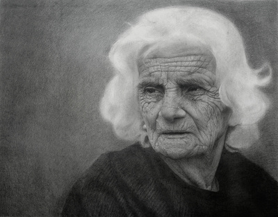 光影下的岁月印记 超写实老人肖像的素描创作历程